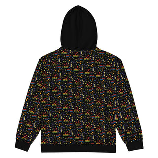 Hoodie Zip Up Eco-Friendly Unisex Fit Colorful Rainbow Geometric Jacket Sweatshirt Hoodie