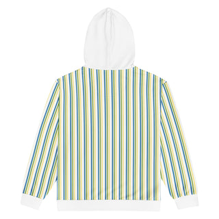 Hoodie Zip Up Eco-Friendly Unisex Fit Striped Sweatshirt Hoodie