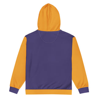 Hoodie Zip Up Eco-Friendly Unisex Fit Orange and Purple Sweatshirt Hoodie