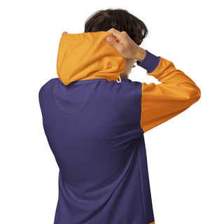 Hoodie Zip Up Eco-Friendly Unisex Fit Orange and Purple Sweatshirt Hoodie