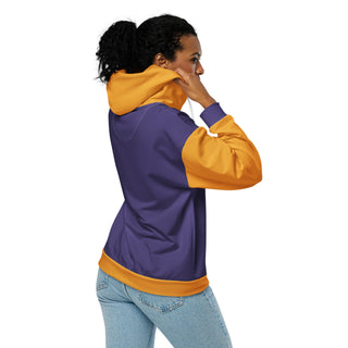 Hoodie Zip Up Eco-Friendly Unisex Fit Orange and Purple Sweatshirt Hoodie