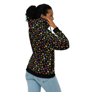 Hoodie Zip Up Eco-Friendly Unisex Fit Floral Jacket Sweatshirt Hoodie