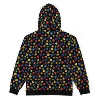 Hoodie Zip Up Eco-Friendly Unisex Fit Floral Jacket Sweatshirt Hoodie