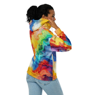 Hoodie Zip Up Eco-Friendly Unisex Fit Rainbow Abstract Jacket Light Sweatshirt Hoodie