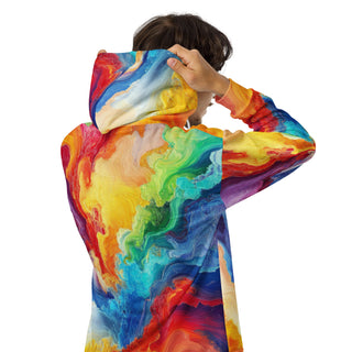 Hoodie Zip Up Eco-Friendly Unisex Fit Rainbow Abstract Jacket Light Sweatshirt Hoodie