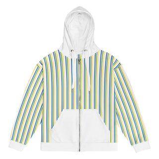 Hoodie Zip Up Eco-Friendly Unisex Fit Striped Sweatshirt Hoodie