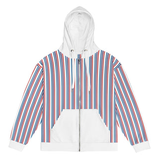 Hoodie Zip Up Eco-Friendly Unisex Fit Striped Jacket Sweatshirt Hoodie