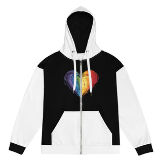 Hoodie Zip Up Eco-Friendly Unisex Fit Black White Jacket Sweatshirt Hoodie