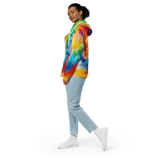 Hoodie Zip Up Eco-Friendly Unisex Fit Rainbow Abstract Jacket Light Sweatshirt Hoodie