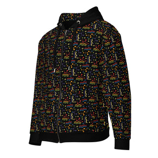 Hoodie Zip Up Eco-Friendly Unisex Fit Colorful Rainbow Geometric Jacket Sweatshirt Hoodie