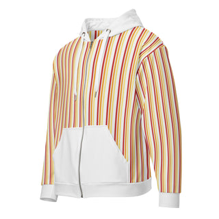 Hoodie Zip Up Eco-Friendly Unisex Fit Striped Jacket Sweatshirt Hoodie