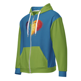 Hoodie Zip Up Eco-Friendly Unisex Fit Green Blue Jacket Sweatshirt Hoodie