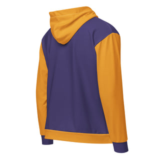 Hoodie Zip Up Eco-Friendly Unisex Fit Orange and Purple Sweatshirt Hoodie