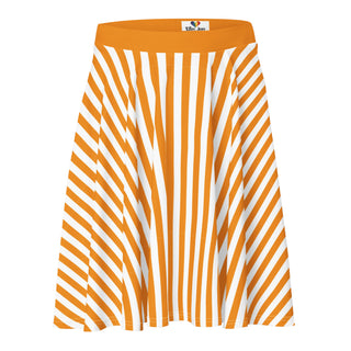 Skater Skirt Orange Stripe Flare Skirt