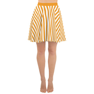 Skater Skirt Orange Stripe Flare Skirt