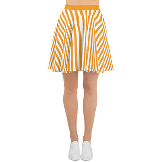 Skater Skirt Orange Stripe Flare Skirt