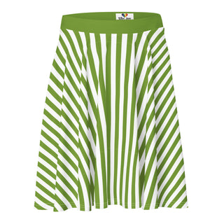 Skater Skirt Green Stripe Flare Skirt