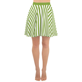 Skater Skirt Green Stripe Flare Skirt