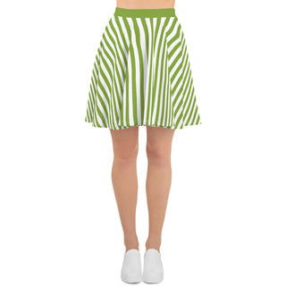 Skater Skirt Green Stripe Flare Skirt