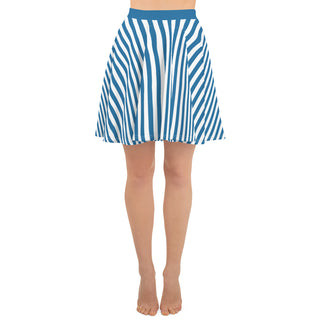 Skater Skirt Blue Stripe Flare Skirt