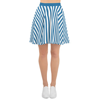 Skater Skirt Blue Stripe Flare Skirt