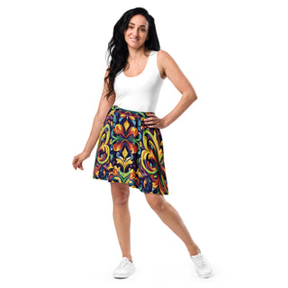 Skater Skirt Vibrant Designer Short Circle Flare Skirt