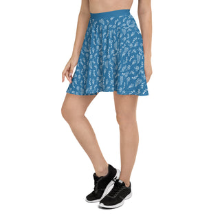 Skater Skirt Blue Floral Soft Flowy Stretchy Skirt