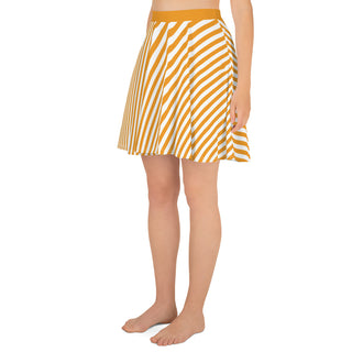 Skater Skirt Orange Stripe Flare Skirt