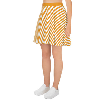 Skater Skirt Orange Stripe Flare Skirt