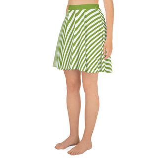 Skater Skirt Green Stripe Flare Skirt