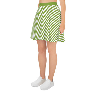 Skater Skirt Green Stripe Flare Skirt