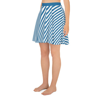 Skater Skirt Blue Stripe Flare Skirt