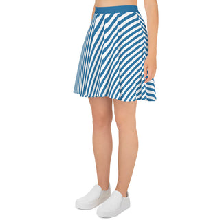 Skater Skirt Blue Stripe Flare Skirt