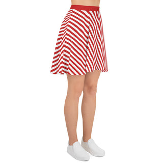 Skater Skirt Red Stripe Flare Skirt