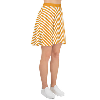 Skater Skirt Orange Stripe Flare Skirt