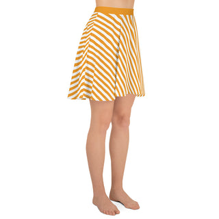 Skater Skirt Orange Stripe Flare Skirt