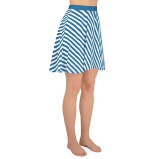 Skater Skirt Blue Stripe Flare Skirt