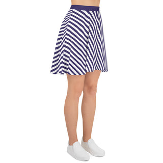 Skater Skirt Purple Stripe Flare Skirt