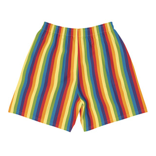 Athletic Long Shorts for Men or Women Rainbow Stripe Shorts