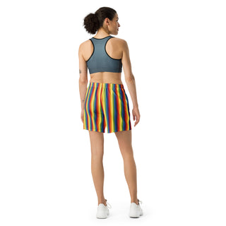 Athletic Long Shorts for Men or Women Rainbow Stripe Shorts