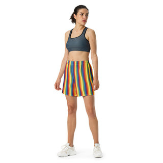 Athletic Long Shorts for Men or Women Rainbow Stripe Shorts