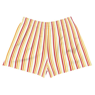 Shorts Athletic Unisex Fit Striped Red Orange Yellow White Sport Shorts