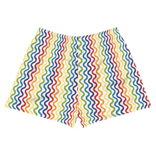 Shorts Athletic Unisex Fit Striped Rainbow White Sport Shorts