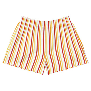 Shorts Athletic Unisex Fit Striped Red Orange Yellow White Sport Shorts