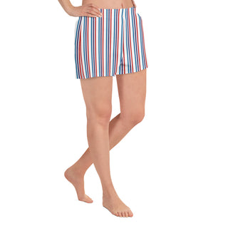 Shorts Athletic Unisex Fit Striped Red Purple Blue White Sport Shorts