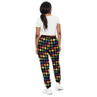 Track Pants Be Happy Smile Rainbow Black Unisex Athletic Pants