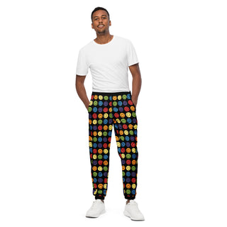 Track Pants Be Happy Smile Rainbow Black Unisex Athletic Pants