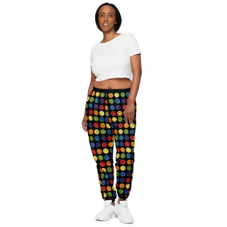 Track Pants Be Happy Smile Rainbow Black Unisex Athletic Pants