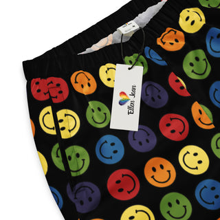 Track Pants Be Happy Smile Rainbow Black Unisex Athletic Pants