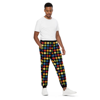 Track Pants Be Happy Smile Rainbow Black Unisex Athletic Pants